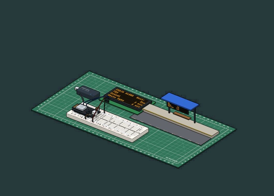 The Arrivals board for a BRT stop bench